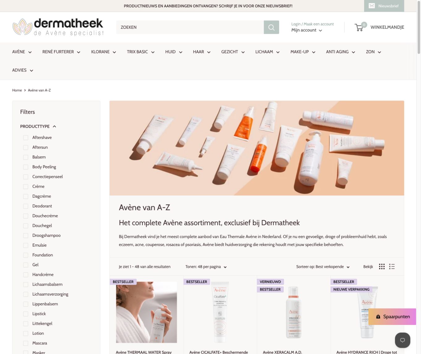 The Avène catalog