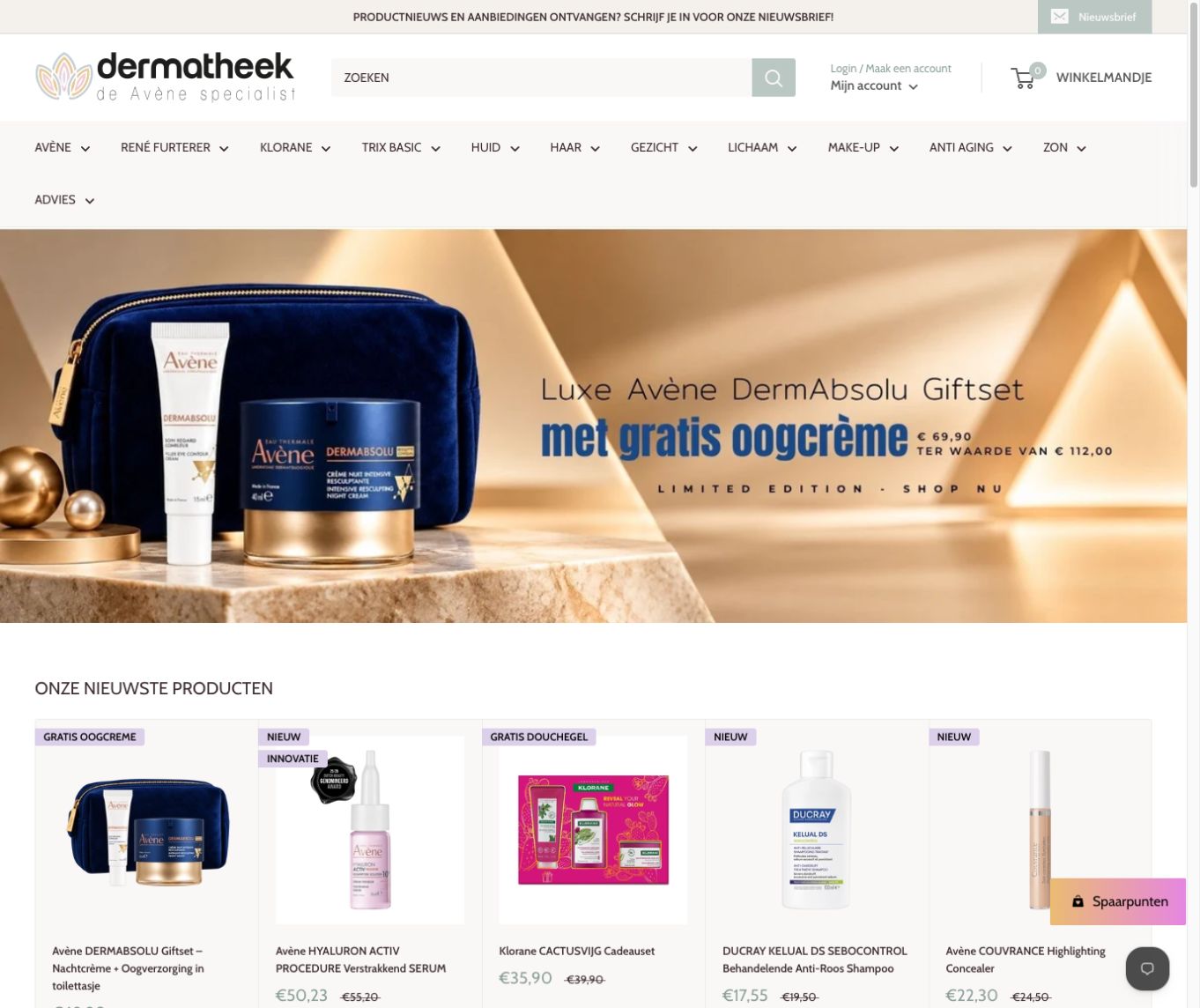 Dermatheek skincare webshop